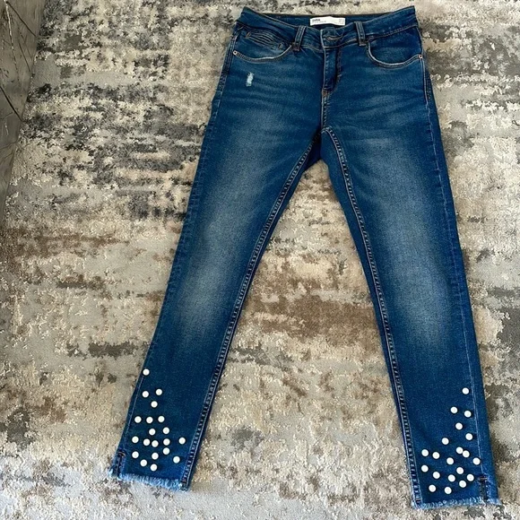 Zara Jeans Zara Jeans With Pearls At Ankles Poshmark